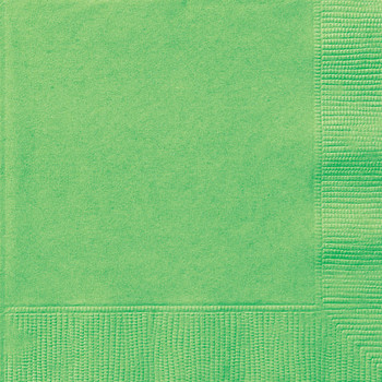 Pack of 20 Lime Green Solid Beverage Napkins