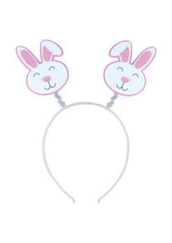 Pack of 6 Easter Bunny Head Bopper Headbands with Glitter