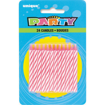 Pack of 24 Pink Spiral Birthday Candles