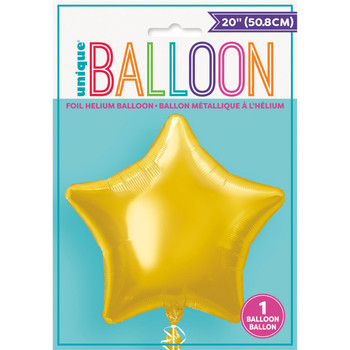 Classic Gold Star Shaped 20" Foil Balloon
