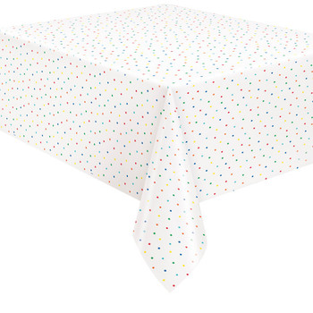 Dots and Stars Birthday Rectangular Plastic Table Cover, 54" x 84"
