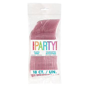 Pack of 18 Assorted Pink with Multicolor Glitter Plastic Forks Pack of 18 Assorted Pink with Multicolor Glitter Plastic Forks