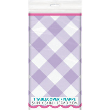 54" x 84" Pastel Gingham Rectangular Plastic Table Cover