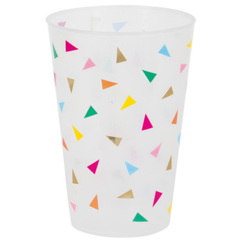 Pack of 6 Bright Triangle Birthday 16oz Frosted Reusable Plastic Cups with Foil Stamping