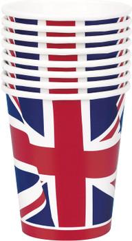 Pack of 8 Union Jack 9oz Paper Cups