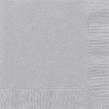 Pack of 20 Silver Solid Luncheon Napkins