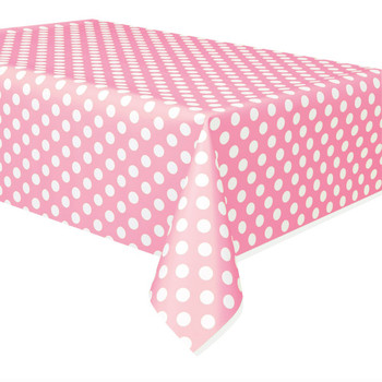 Lovely Pink Dots Rectangular Plastic Table Cover, 54"x108"