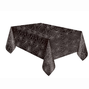 Spider Web Halloween Rectangular Plastic Table Cover, 54"x84" Spider Web Halloween Rectangular Plastic Table Cover, 54"x84"