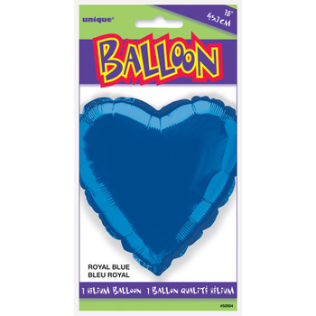 Royal Blue Solid Heart Foil Balloon 18"