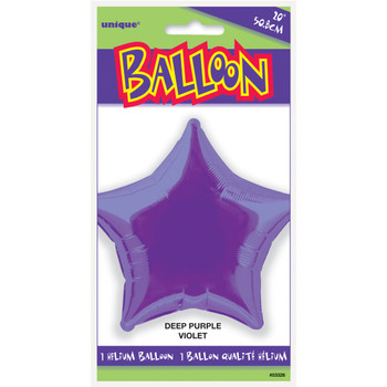 20" Deep Purple Solid Star Foil Balloon