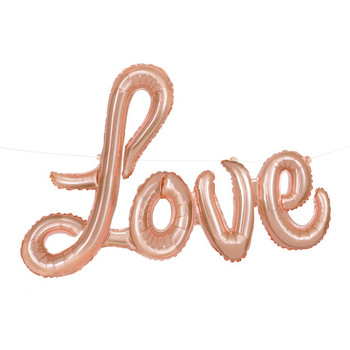 Rose Gold Love Foil Letter Balloon Banner Kit, 36" Rose Gold Love Foil Letter Balloon Banner Kit, 36"
