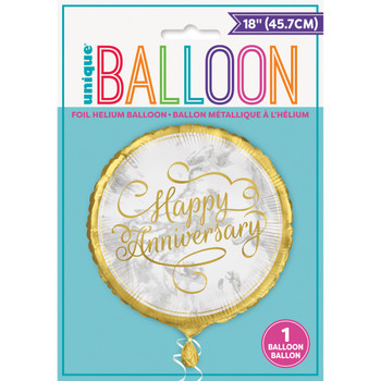 Gold Anniversary Round Foil Balloon 18"