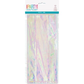 Pack of 10 Iridescent Cellophane Bags, 5"x11"