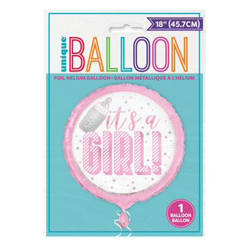 Pink It’s a Girl Foil Balloon 18"