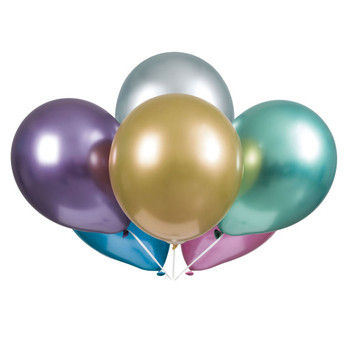 Pack of 6 Assorted Solid Color Platinum 11" Latex Balloons
