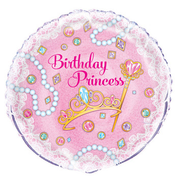 Pink Princess Round Foil Balloon 18"