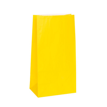 Pack of 12 Sunflower Yellow Paper Party Bags Pack of 12 Sunflower Yellow Paper Party Bags