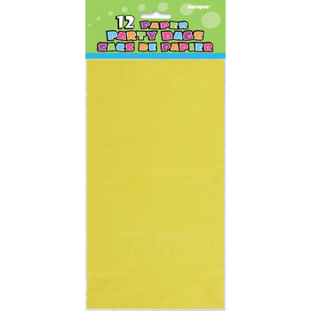 Pack of 12 Sunflower Yellow Paper Party Bags