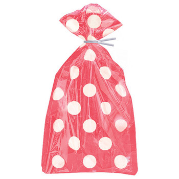 Pack of 20 Ruby Red Dots Cellophane Bags