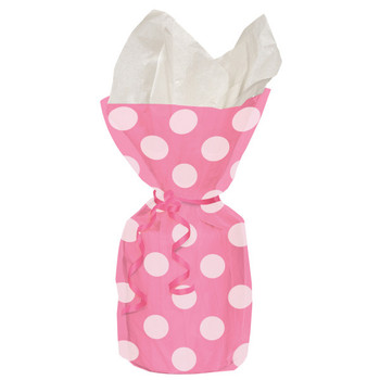 Pack of 20 Hot Pink Dots Cellophane Bags