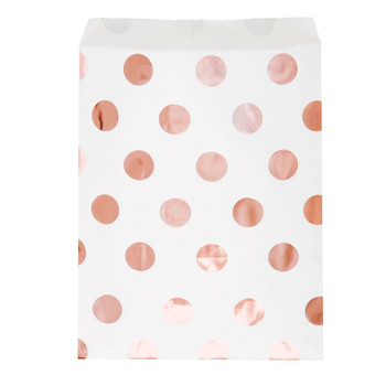 Pack of 8 Rose Gold Dots Treat Bags