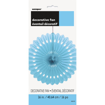 Powder Blue Solid 16" Tissue Paper Fan