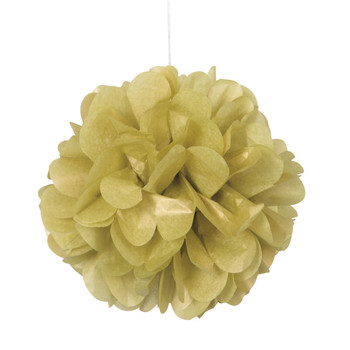 Pack of 3 Gold Mini Puff Tissue Decorations Pack of 3 Gold Mini Puff Tissue Decorations