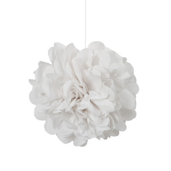Pack of 3 White Mini Puff Tissue Decorations Pack of 3 White Mini Puff Tissue Decorations