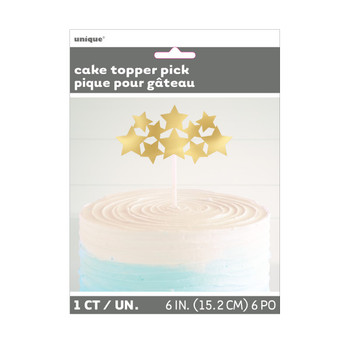 Gold Foil Stars Cake Topper