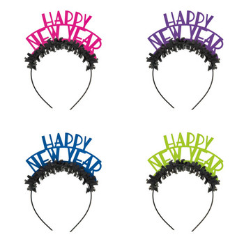 Pack of 4 Assorted Neon Dots New Years Headbands