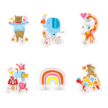 Pack of 6 Zoo Baby Shower Centerpiece Decorations