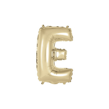 Gold Letter E Shaped Foil Balloon 14"
