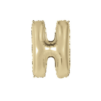 Gold Letter H Shaped Foil Balloon 14"