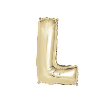 Gold Letter L Shaped Foil Balloon 14"