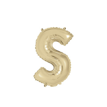 Gold Letter S Shaped Foil Balloon 14"