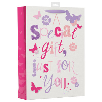 Pack of 6 Butterfly Text Design Extra Large Female Gift Bags