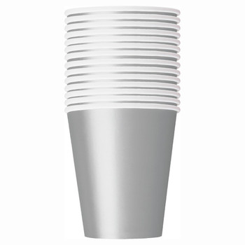 Pack of 14 Silver 9oz Paper Cups