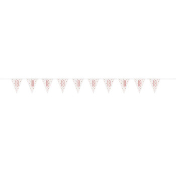 9ft Birthday Rose Gold Glitz Number 18 Prism Pennant Banner