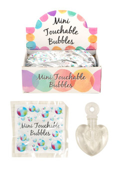 White Heart Mini Touchable Bubbles for Weddings (3ml)