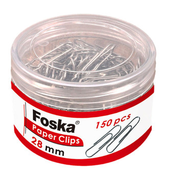 Tub of 150 Nickel Paper Clips 28mm