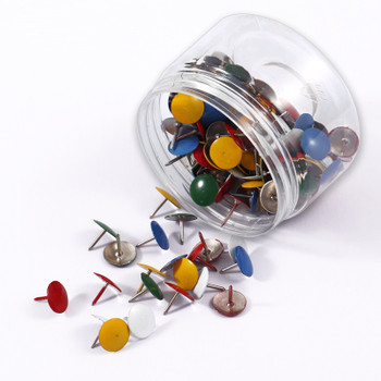 Tub of 200 Assorted Colour Metal Thumbtacks 11mm