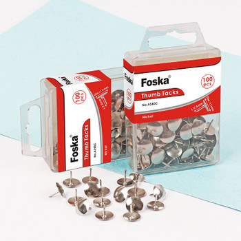 Pack of 100 Silver Nickel Thumbtacks 11mm