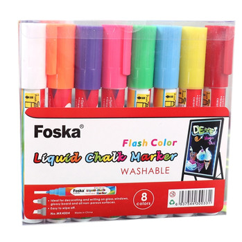 Pack of 8 Assorted Colour Liquid Chalk Markers