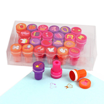 Pack of 26 Mini Self-Ink Quick Dry Cute Stamps