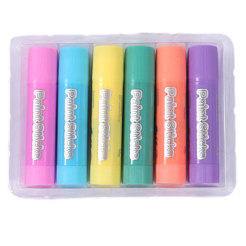 Pack of 6 Macaron Assorted Colour Paint Sticks