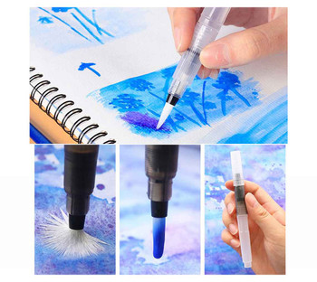 Pack of 12 Solid Watercolour Paint Set with Fountain Pen