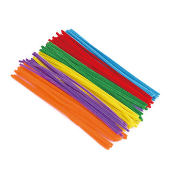 Pack of 100 Assorted Colour Chenille Stem Pipe Cleaners 0.6 x 30cm