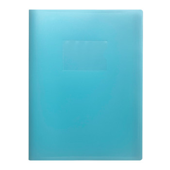 A4 Pastel Blue Coloured Flexicover 20 Pocket Display Book with Card Pocket