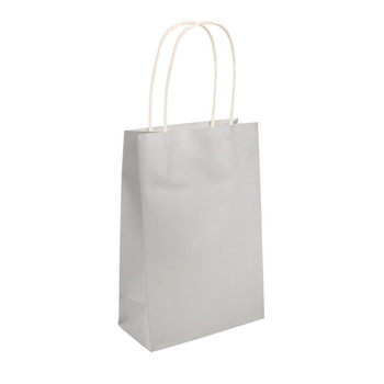 Pack of 6 Silver Party Bags with Handle Pack of 6 Silver Party Bags with Handle