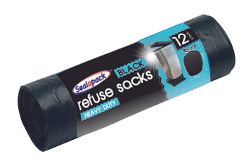 Pack of 12 Black Sack Refuse Bags 72.5 x 85cm